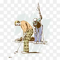 打高尔夫球矢量素材-空若网 打高尔夫球矢量素材-空若网