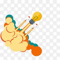 矢量创意灯泡火箭-空若网 矢量创意灯泡火箭-空若网