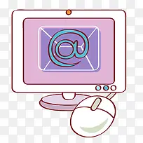 电脑发邮件手绘插画-空若网 电脑发邮件手绘插画-空若网