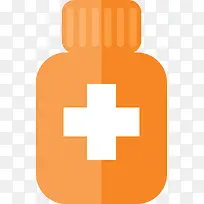 扁平化桔色医药药瓶-空若网 扁平化桔色医药药瓶-空若网