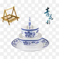 青花瓷一人餐具套装-空若网 青花瓷一人餐具套装-空若网