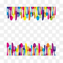 彩色刀叉底纹-空若网 彩色刀叉底纹-空若网