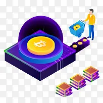 创意手绘立体区块链大数据-空若网 创意手绘立体区块链大数据-空若网