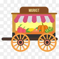 矢量卖蔬菜的推车-空若网 矢量卖蔬菜的推车-空若网