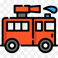 红色消防车卡通图标-空若网 红色消防车卡通图标-空若网