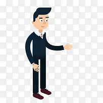 卡通扁平化白领伸手邀请psd源-空若网 卡通扁平化白领伸手邀请psd源-空若网