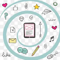 带有手绘博客元素的背景-空若网 带有手绘博客元素的背景-空若网