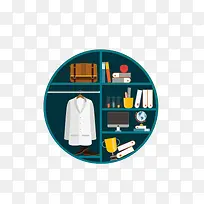 扁平化分类放置的衣橱素材-空若网 扁平化分类放置的衣橱素材-空若网