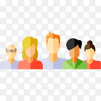 矢量扁平化社交网络人群-空若网 矢量扁平化社交网络人群-空若网