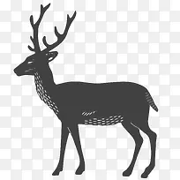 梅花鹿剪影-空若网 梅花鹿剪影-空若网