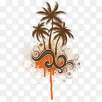 水彩和椰子树-空若网 水彩和椰子树-空若网