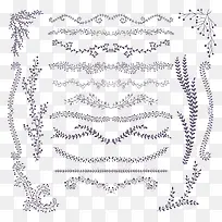 19款树枝花边设计矢量图-空若网 19款树枝花边设计矢量图-空若网