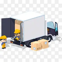 矢量搬货车素材图-空若网 矢量搬货车素材图-空若网