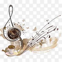 矢量咖啡音符-空若网 矢量咖啡音符-空若网