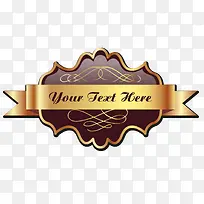 对称丝带商标矢量-空若网 对称丝带商标矢量-空若网