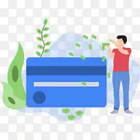 扁平信用卡支付插画装饰-空若网 扁平信用卡支付插画装饰-空若网