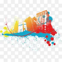 矢量水彩建筑-空若网 矢量水彩建筑-空若网