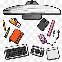 矢量黑色电脑-空若网 矢量黑色电脑-空若网