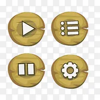 矢量圆形卡通木质按钮-空若网 矢量圆形卡通木质按钮-空若网