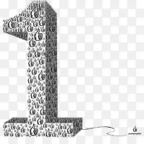 剪影素材合成数字1-空若网 剪影素材合成数字1-空若网