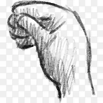 手绘素描数字7手势-空若网 手绘素描数字7手势-空若网