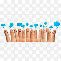 创意手指蓝色社交对话框-空若网 创意手指蓝色社交对话框-空若网