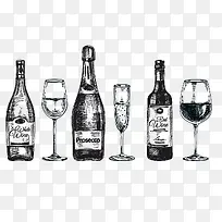 手绘酒水杯子-空若网 手绘酒水杯子-空若网