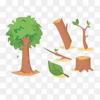 矢量树和木头-空若网 矢量树和木头-空若网
