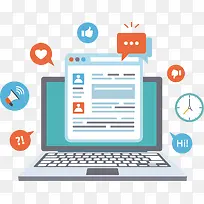 矢量扁平电脑-空若网 矢量扁平电脑-空若网