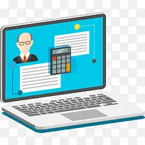 矢量扁平笔记本电脑-空若网 矢量扁平笔记本电脑-空若网