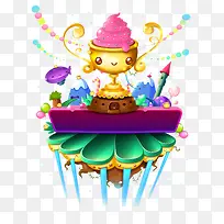 卡通杯子中的冰激凌-空若网 卡通杯子中的冰激凌-空若网