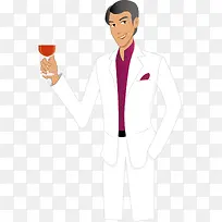 拿着红酒杯的男人-空若网 拿着红酒杯的男人-空若网