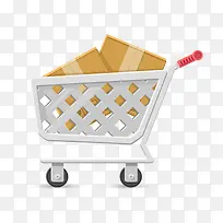 卡通手绘超市手推车纸箱-空若网 卡通手绘超市手推车纸箱-空若网