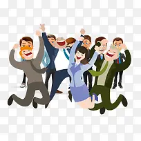 卡通手绘跳跃的商务人员-空若网 卡通手绘跳跃的商务人员-空若网