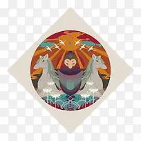 对称马图案-空若网 对称马图案-空若网