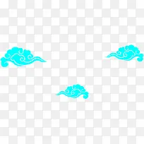 蓝色三朵小祥云对称-空若网 蓝色三朵小祥云对称-空若网