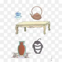 复古桌子茶壶-空若网 复古桌子茶壶-空若网