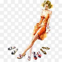 时尚手绘女孩-空若网 时尚手绘女孩-空若网