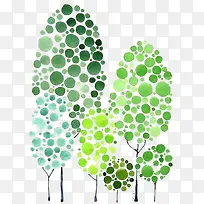 绿色系圆点树-空若网 绿色系圆点树-空若网