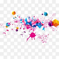 彩色墨迹方块装饰-空若网 彩色墨迹方块装饰-空若网