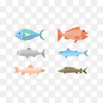 扁平化设计鱼类海洋生物-空若网 扁平化设计鱼类海洋生物-空若网