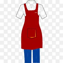 红色服务员服装图-空若网 红色服务员服装图-空若网
