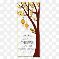 梅花树枝春节竖副-空若网 梅花树枝春节竖副-空若网