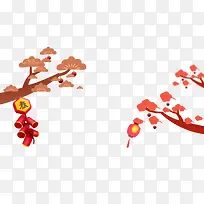 卡通新年树枝矢量图-空若网 卡通新年树枝矢量图-空若网