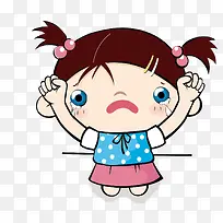 哭泣的娃娃矢量插画-空若网 哭泣的娃娃矢量插画-空若网