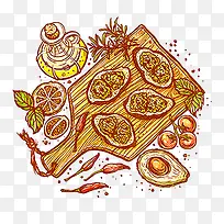 海鲜水果菜板图案-空若网 海鲜水果菜板图案-空若网