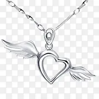 白金爱心翅膀项链吊坠-空若网 白金爱心翅膀项链吊坠-空若网