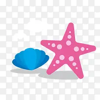 矢量手绘海星扇贝-空若网 矢量手绘海星扇贝-空若网