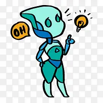 卡通科技机器人装饰手绘装饰-空若网 卡通科技机器人装饰手绘装饰-空若网