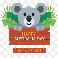 可爱木板考拉海报-空若网 可爱木板考拉海报-空若网